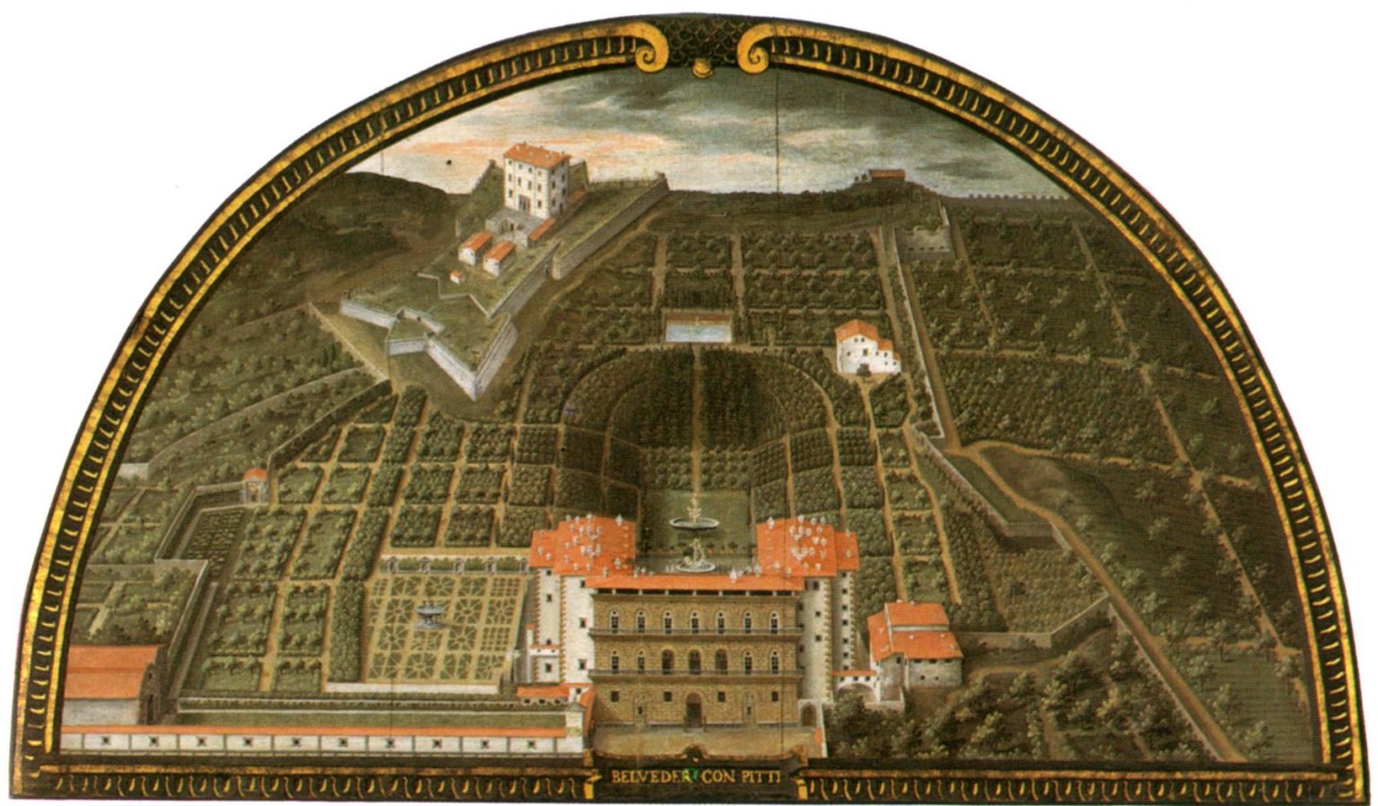 Palazzo Pitti and the Boboli Gardens, Giusto Utens, 1599
