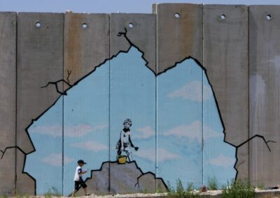 Intervention on the Israeli separation barrier, Banksy, 2005